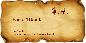 Hans Albert névjegykártya